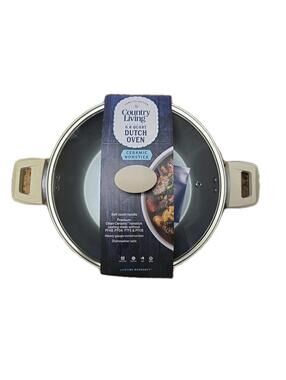 Country Living 6.8 Quart Dutch Oven Pot Safe Non Stick New